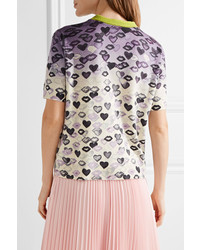 Prada Printed Wool And Cashmere Blend Sweater Lilac