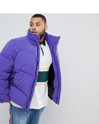 ASOS DESIGN Plus Oversized Puffer Jacket In Purple