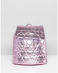 Light Violet Quilted Backpack