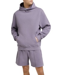 River Island Quilted Cotton Blend Hoodie In Medium Purple At Nordstrom