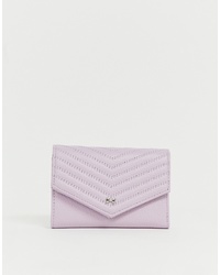 Light Violet Quilted Leather Clutch