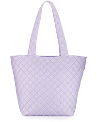 Neiman Marcus Sutton Quilted Nylon Tote Bag Lilac