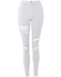 Topshop Moto Super Ripped Lilac Jamie Jeans