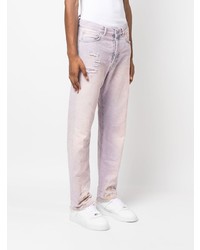 purple brand Straight Leg Bleached Jeans