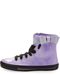 RED Valentino Side Bow Rubber High Top Sneaker Purple
