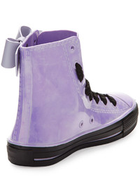 RED Valentino Side Bow Rubber High Top Sneaker Purple