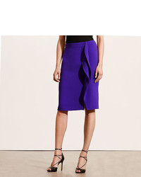 Light Violet Ruffle Pencil Skirt
