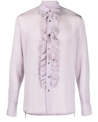 73 London Ruffle Detail Silk Shirt