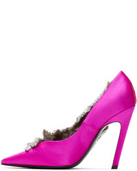 Balenciaga Pink Satin Sequin Heels