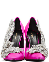Balenciaga Pink Satin Sequin Heels