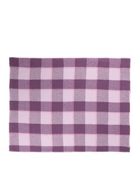 Acne Studios Pink And Purple Check Logo Scarf