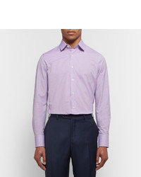 Canali Lilac Slim Fit End On End Cotton Shirt