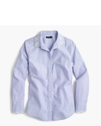 J.Crew Tall Perfect Shirt With Eyelet Trim