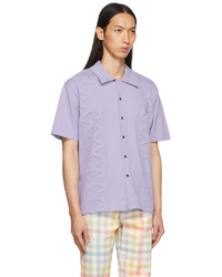DOUBLE RAINBOUU Purple Retro Knit Shirt