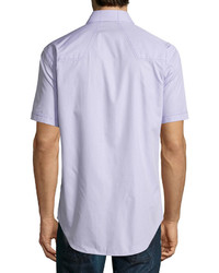 Bogosse Short Sleeve End On End Sport Shirt Purple