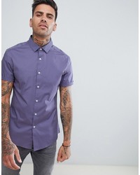 ASOS DESIGN Skinny Shirt In Purple