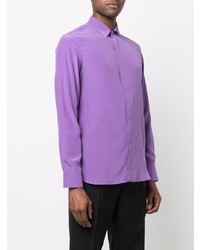 Valentino Long Sleeve Silk Satin Shirt