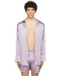 Ludovic De Saint Sernin Purple Silk Go To Shirt
