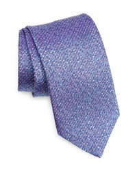 David Donahue Solid Silk Tie In Purple At Nordstrom