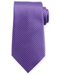 Ermenegildo Zegna Tonal 3d Diamond Silk Tie Purple