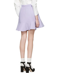 Carven Purple Ruffle Skirt