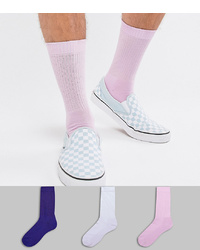 ASOS DESIGN Sports Style Socks In Lilacs 3 Pack