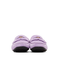 Versace Purple Suede Medusa Loafers