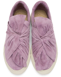 Ports 1961 Purple Suede Bow Slip On Sneakers