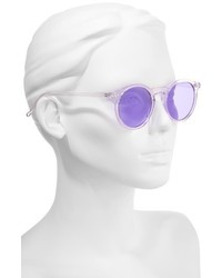 49mm Round Sunglasses Clear Purple
