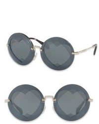 Miu Miu 62mm Mirrored Round Heart Sunglasses