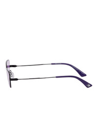 McQ Alexander McQueen Black And Purple Cat Eye Sunglasses