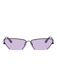 McQ Alexander McQueen Black And Purple Cat Eye Sunglasses