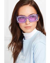 Poppy Lissiman Crystal Beth Square Frame Acetate Sunglasses