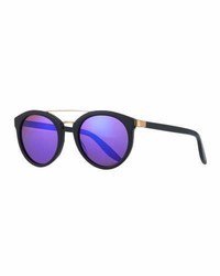 Barton Perreira Dalziel Round Iridescent Sunglasses Violet