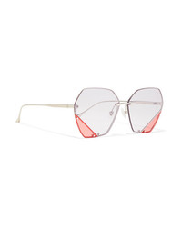 For Art's Sake Icy Hexagon Frame Stainless Sunglasses