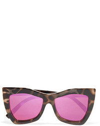 Le Specs Kick It Square Frame Tortoiseshell Acetate Mirrored Sunglasses