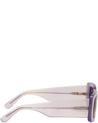 Dries Van Noten Purple Linda Farrow Edition Rectangular Sunglasses