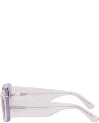 Dries Van Noten Purple Linda Farrow Edition Rectangular Sunglasses