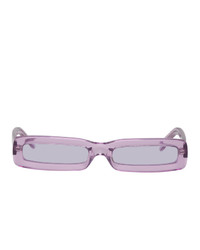 George Keburia Purple Rectangular Sunglasses