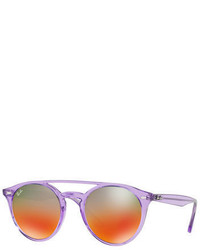 Ray-Ban Round Mirrored Brow Bar Sunglasses