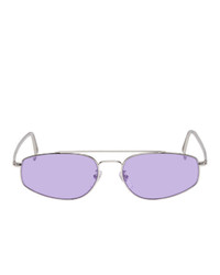 RetroSuperFuture Silver And Purple Tema Sunglasses