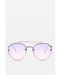Topshop Small Rimless Round Sunglasses