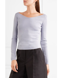 Lemaire Cotton And Silk Blend Sweater Lilac