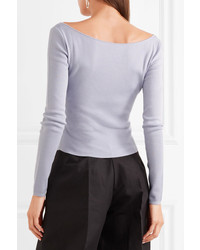 Lemaire Cotton And Silk Blend Sweater Lilac