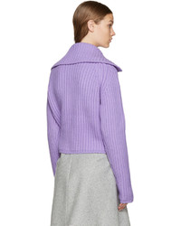 Carven Purple Vented Collar Sweater