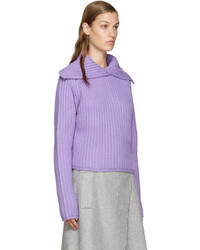 Carven Purple Vented Collar Sweater