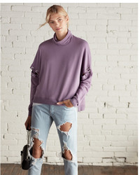 Express Funnel Neck Lace Up Sweatshirt