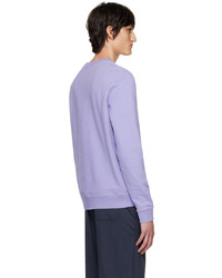 Sunspel Purple Crewneck Sweatshirt