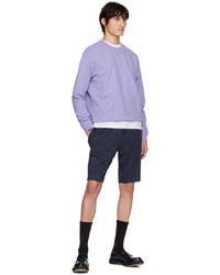 Sunspel Purple Crewneck Sweatshirt