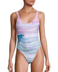 Mara Hoffman Waves Low Back One Piece Swimsuit